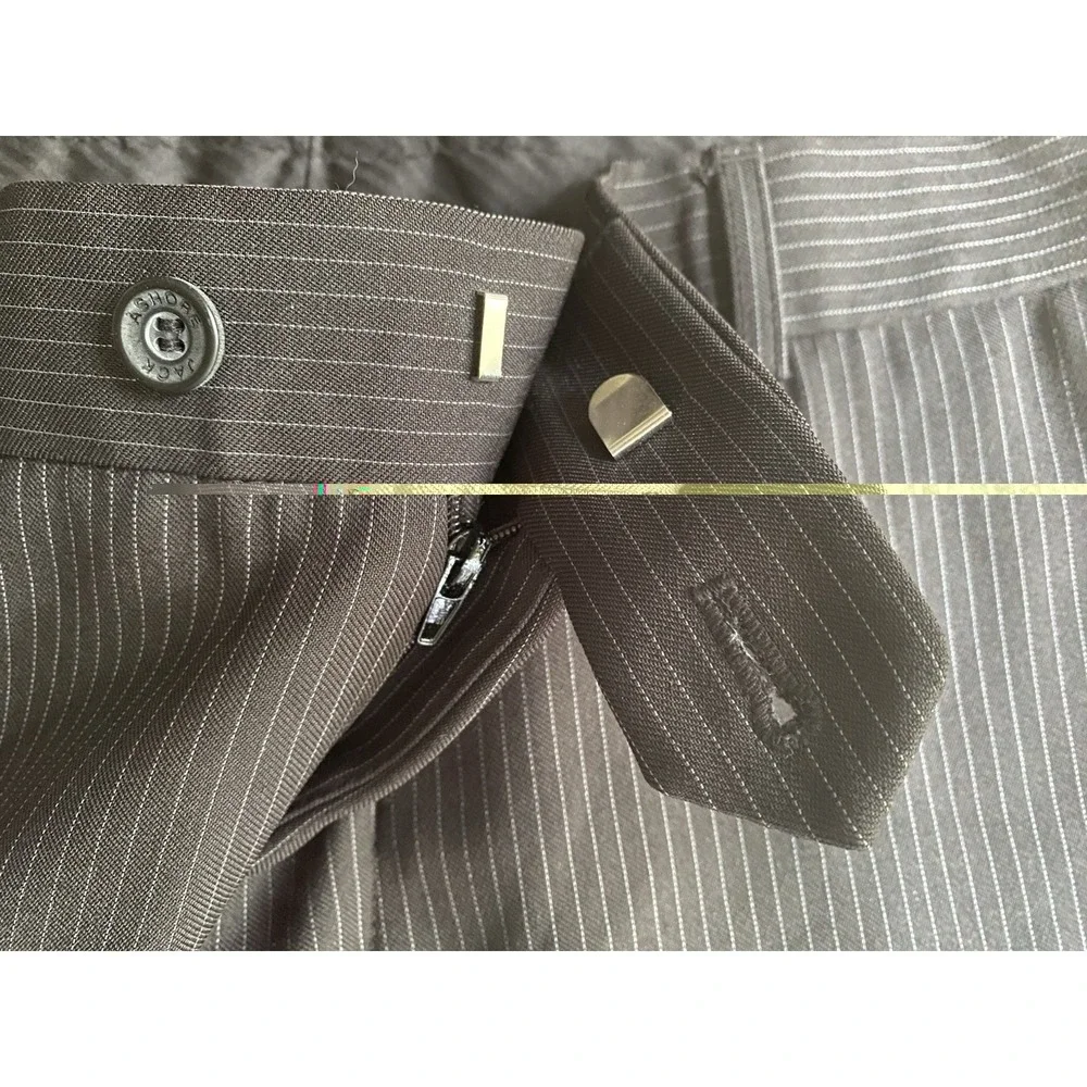 Jack Ashore Men's 39 Waist Suit Pants Black Pinstripe 27 Inch Inseam